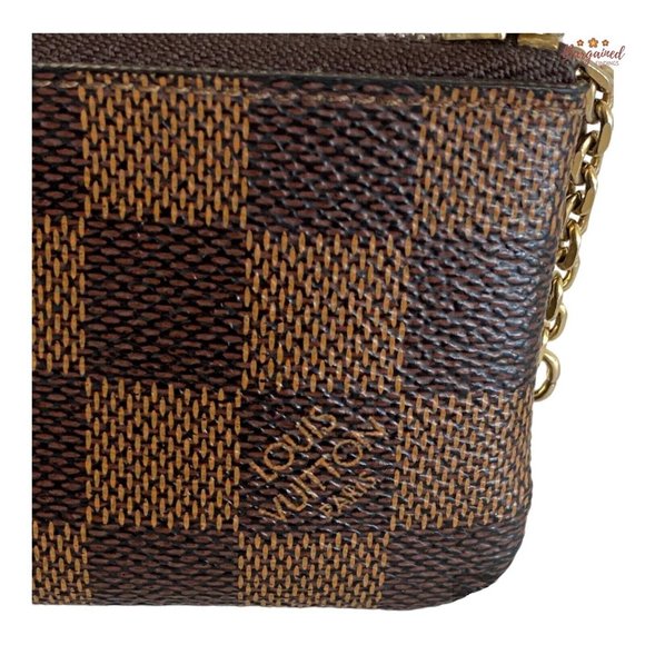 Authentic Louis Vuitton Brown Damier Ebene Canvas Pochette Cles Key Pouch - Picture 2 of 14